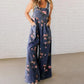 Lässige Damen-Latzhose aus Denim mit Print