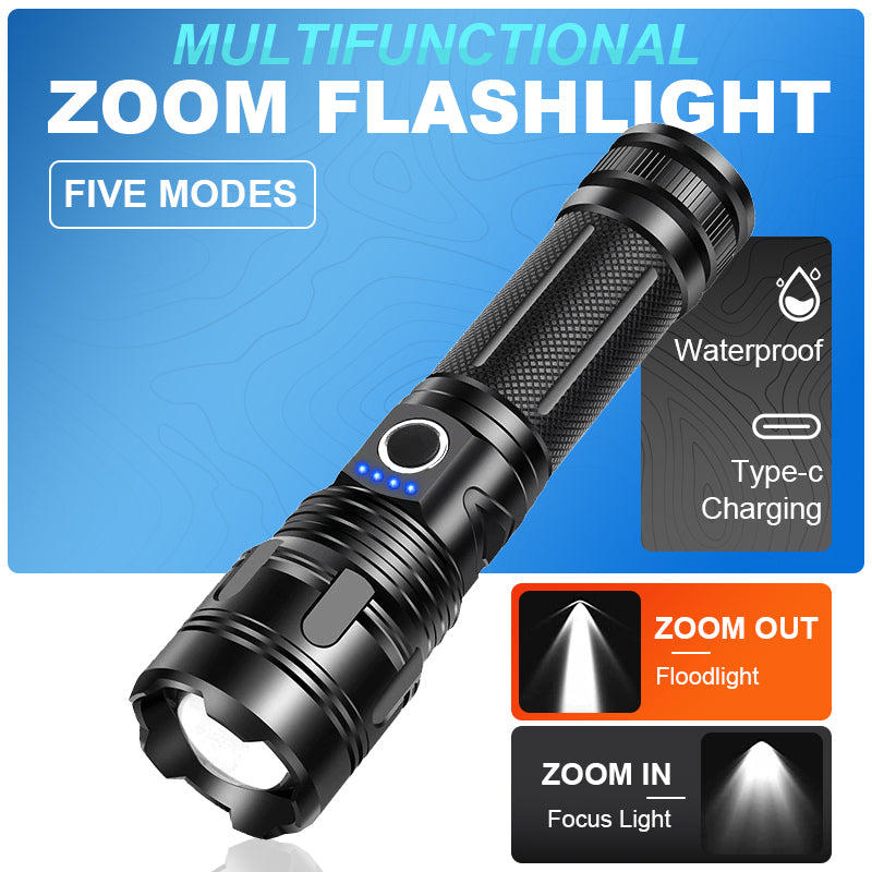 🔥Multifunktionale tragbare Outdoor-Zoom-Taschenlampe