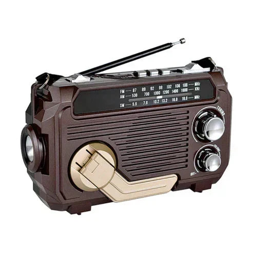 🔥Tragbares Multifunktionsradio mit Handkurbel und Taschenlampe