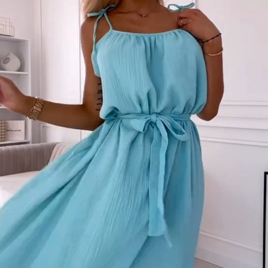 Locker geschnittenes Damenkleid in Uni-Farben