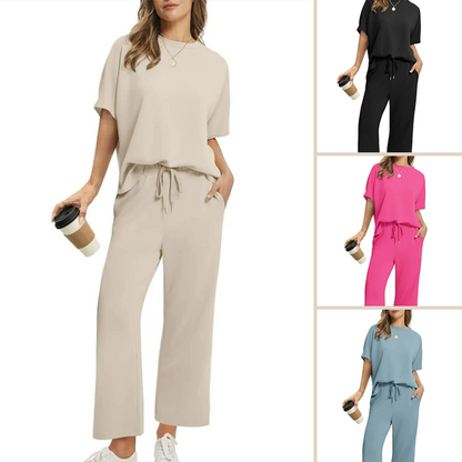 🔥Solange der Vorrat reicht 40 % Rabatt!🎉Weiches, lässiges Set aus Oberteil und Hose für Damen