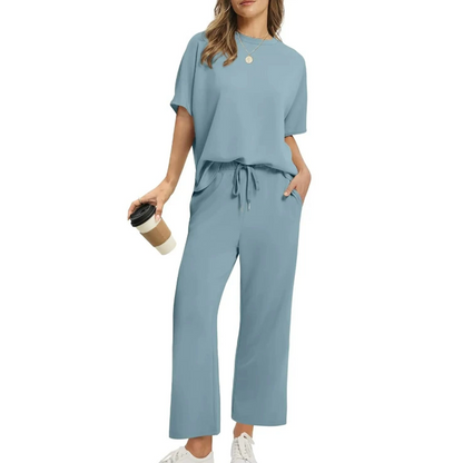 🔥Solange der Vorrat reicht 40 % Rabatt!🎉Weiches, lässiges Set aus Oberteil und Hose für Damen
