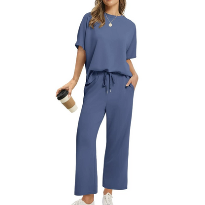 🔥Solange der Vorrat reicht 40 % Rabatt!🎉Weiches, lässiges Set aus Oberteil und Hose für Damen