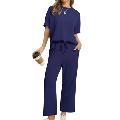 🔥Solange der Vorrat reicht 40 % Rabatt!🎉Weiches, lässiges Set aus Oberteil und Hose für Damen
