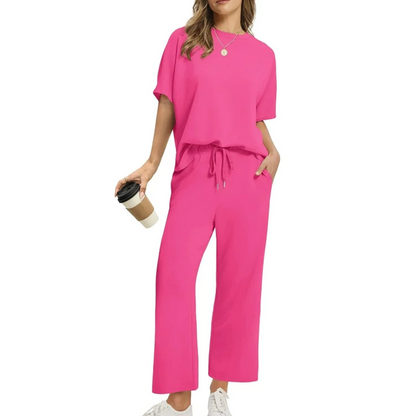 🔥Solange der Vorrat reicht 40 % Rabatt!🎉Weiches, lässiges Set aus Oberteil und Hose für Damen
