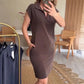 Damen Freizeitkleid mit Kragen und V-Ausschnitt