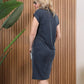 Damen Freizeitkleid mit Kragen und V-Ausschnitt