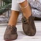 ✨ Frauen neue weiche synthetische Leder flache Schuhe