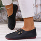 ✨ Frauen neue weiche synthetische Leder flache Schuhe