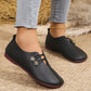 ✨ Frauen neue weiche synthetische Leder flache Schuhe
