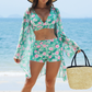 3-teiliges Bikini-Set mit Tunika für Damen