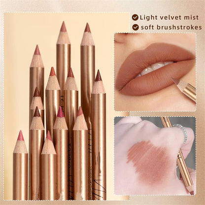 🔥Solange der Vorrat reicht 40 % Rabatt!🎉12-farbiges, wischfestes Lipliner-Stift-Set