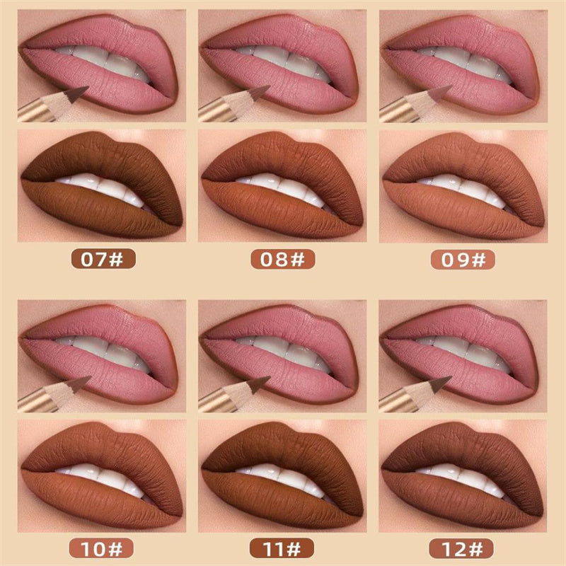 🔥Solange der Vorrat reicht 40 % Rabatt!🎉12-farbiges, wischfestes Lipliner-Stift-Set