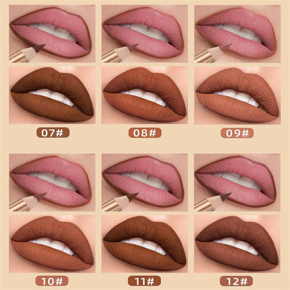 🔥Solange der Vorrat reicht 40 % Rabatt!🎉12-farbiges, wischfestes Lipliner-Stift-Set