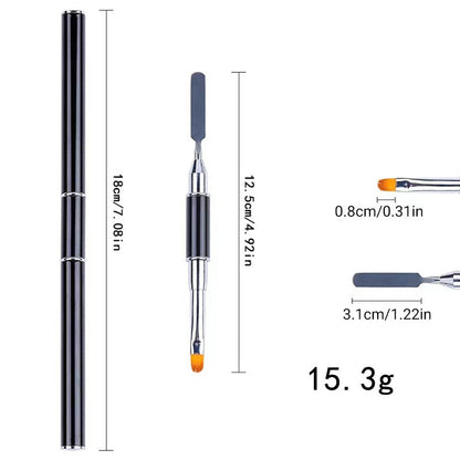 Dual-Ended Nail Art Brush with Spatula