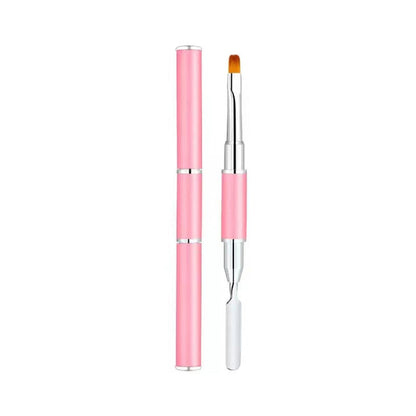 Dual-Ended Nail Art Brush with Spatula
