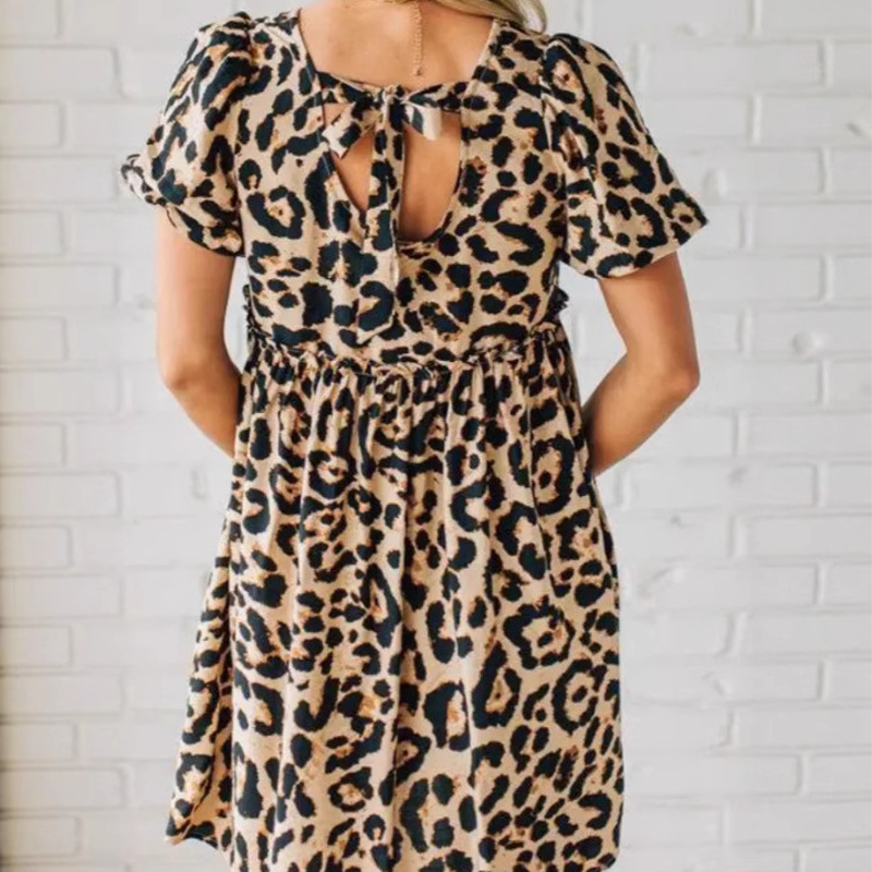 🐆Lässiges Minikleid mit Leopardenmuster für Damen