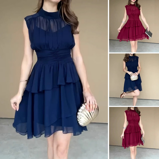 🥰💃Damen ärmelloses Stufenkleid mit Volants