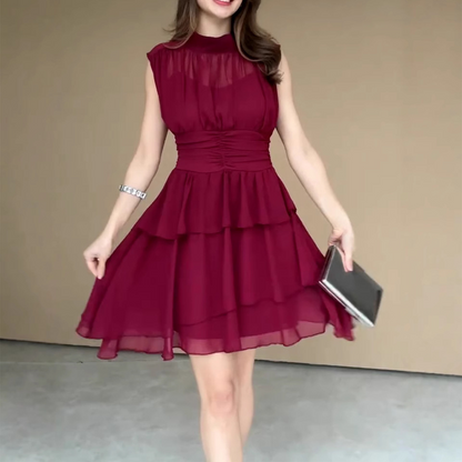 🥰💃Damen ärmelloses Stufenkleid mit Volants