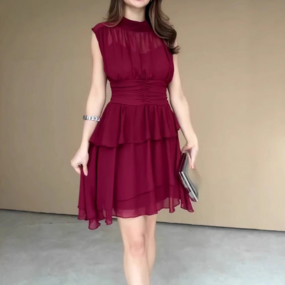🥰💃Damen ärmelloses Stufenkleid mit Volants