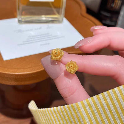 🔥Solange der Vorrat reicht 40 % Rabatt!🎉Die goldenen Jahre- Vielseitige goldene Rosen-Ohrringe für Damen