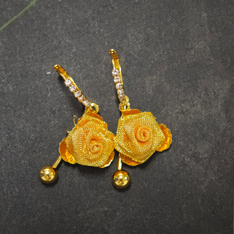 🔥Solange der Vorrat reicht 40 % Rabatt!🎉Die goldenen Jahre- Vielseitige goldene Rosen-Ohrringe für Damen