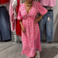 🔥👗Begrenzte Zeit 50% Rabatt auf bedruckte Damenkleider mit V-Ausschnitt
