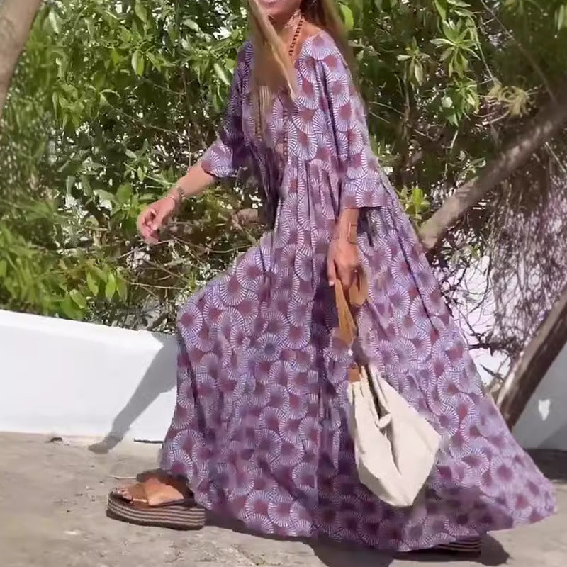 Plus Size Casual Flowy Klänning för kvinnor