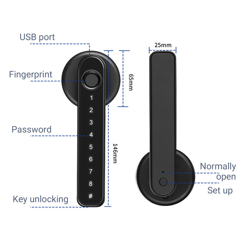 🔐 Fingerabdruck-Smart-Türgriff mit Bluetooth & App-Steuerung 🌞 Sommeraktion: Jetzt 50 % günstiger! 📱🚪