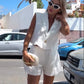 Ärmellose Weste und Shorts für Frauen, 2-teiliges Set