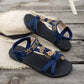 👡 50% RABATT! 🌼 Flache Damen-Sandalen – Runde Zehen, atmungsaktiv & Blumen-Dekor – Verstellbarer Knöchelriemen – ideal für Strand, Spaziergänge oder den Alltag ✨