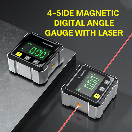 🔥Solange der Vorrat reicht 50 % Rabatt📐4-seitiger magnetischer digitaler Winkelmesser mit Laser