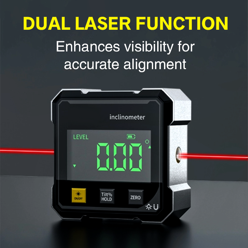 🔥Solange der Vorrat reicht 40 % Rabatt!📐4-seitiger magnetischer digitaler Winkelmesser mit Laser