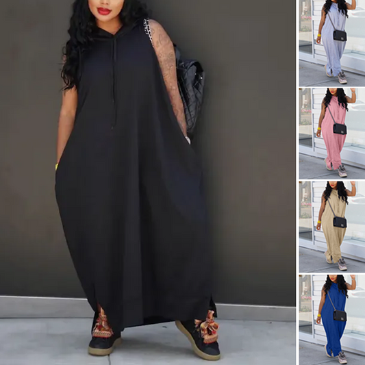 💗LETZTER TAG DER AKTION – 50 % RABATT💗Modisches ärmelloses Kapuzenkleid mit Pullover-Schnitt