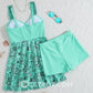 👙Badeanzug-Set: Badekleid & enganliegende Badeshorts