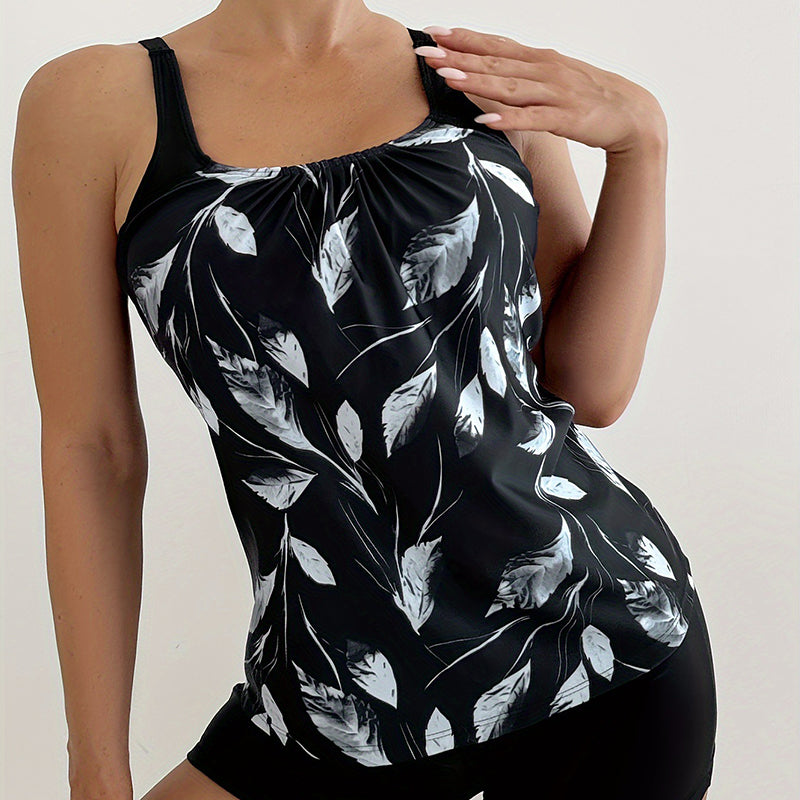 👙 50% RABATT! 🌊 Zweiteiliges Damen-Tankini-Set mit Print – Figurumschmeichelnd & schnell trocknend – Perfekt für Strand, Pool oder heiße Sommertage – bequemer Badespaß mit Stil ☀️