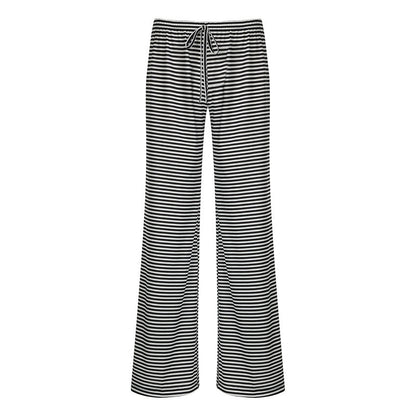 Loose and Casual Low-Waist Striped Pants
