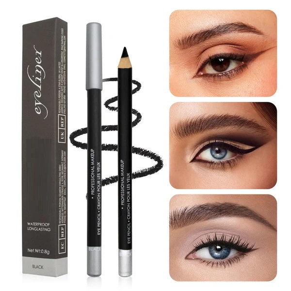🔊 1 kaufen, 1 GRATIS! 💜 Holz-Eyeliner-Stift – Wasserfest, Langanhaltend, Weiche Mine