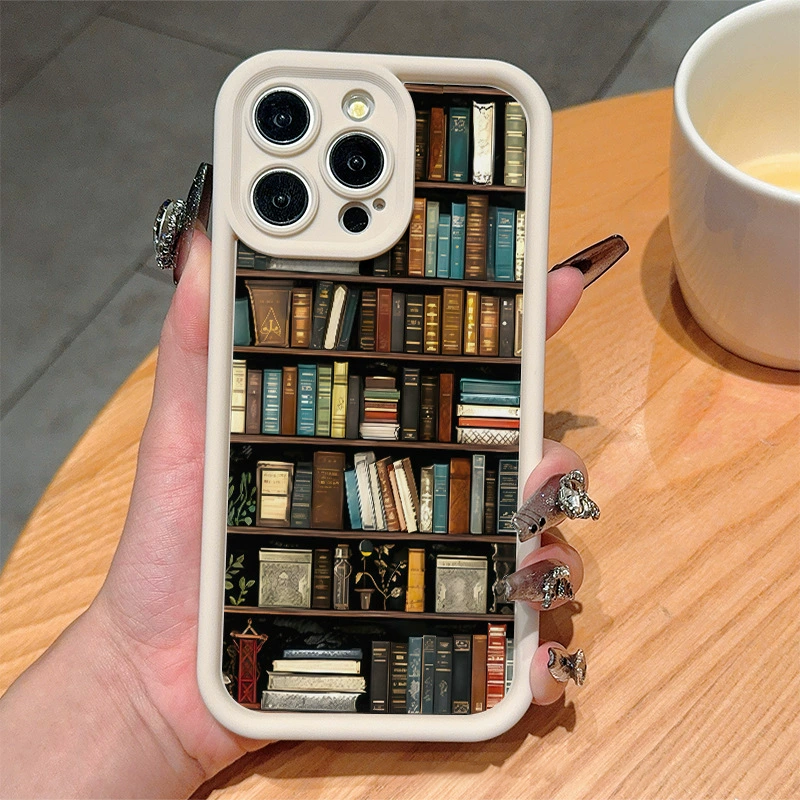 📢🔥Cartoon-Bücherregal Design TPU-Handyhülle📚📱