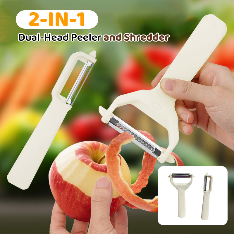 2-in-1-Doppelkopf-Schäler und -Reibe