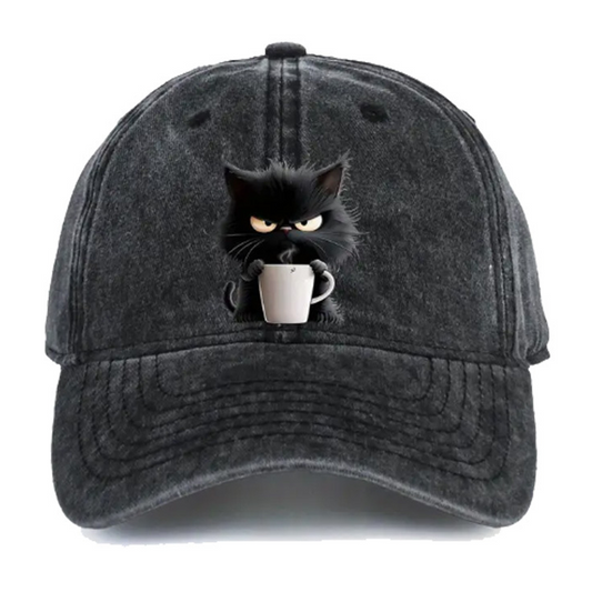 😻Süße schwarze Katze Vintage Baseball Cap