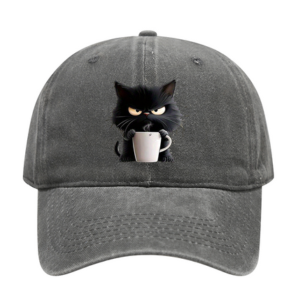 😻Süße schwarze Katze Vintage Baseball Cap