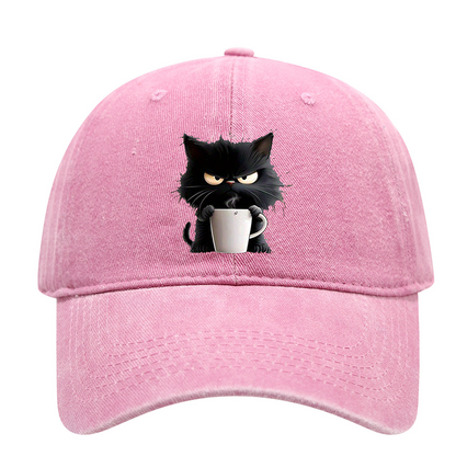 😻Süße schwarze Katze Vintage Baseball Cap