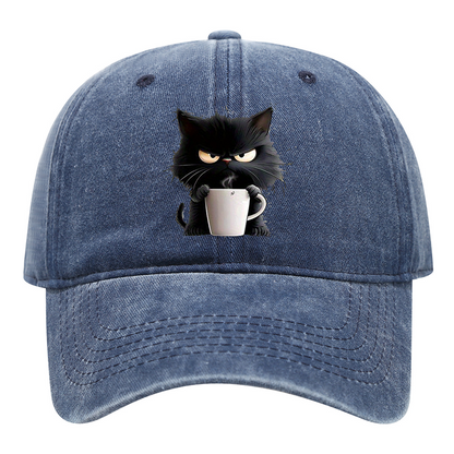 😻Süße schwarze Katze Vintage Baseball Cap