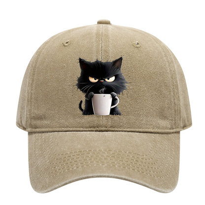 😻Süße schwarze Katze Vintage Baseball Cap