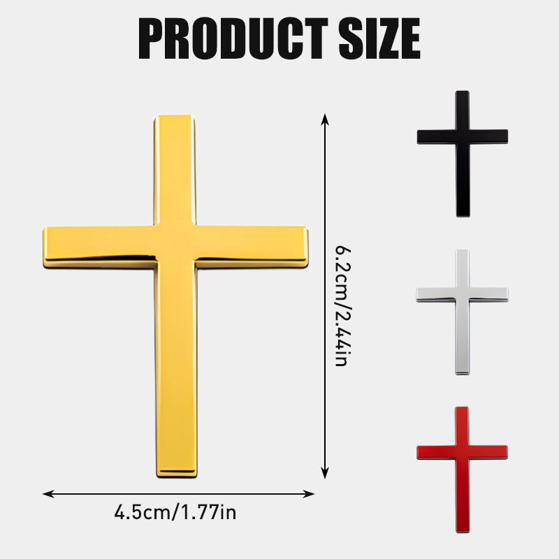 🚗✝️ Metallischer 3D-Kreuz-Aufkleber zur Selbstklebung für Kratzer am Auto