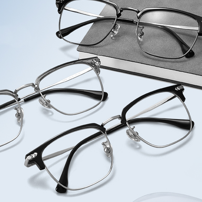 🔥Solange der Vorrat reicht 40 % Rabatt!🎉Modische halbrandlose Brille mit Blaulichtschutz