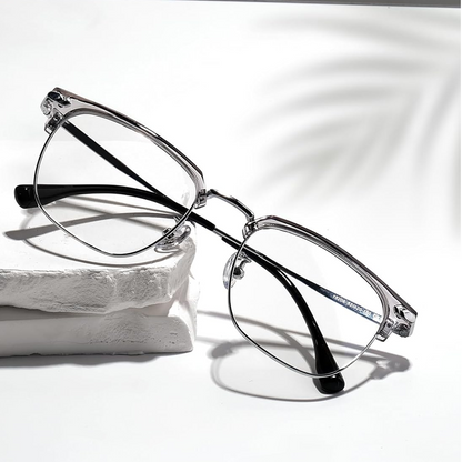🔥Solange der Vorrat reicht 40 % Rabatt!🎉Modische halbrandlose Brille mit Blaulichtschutz