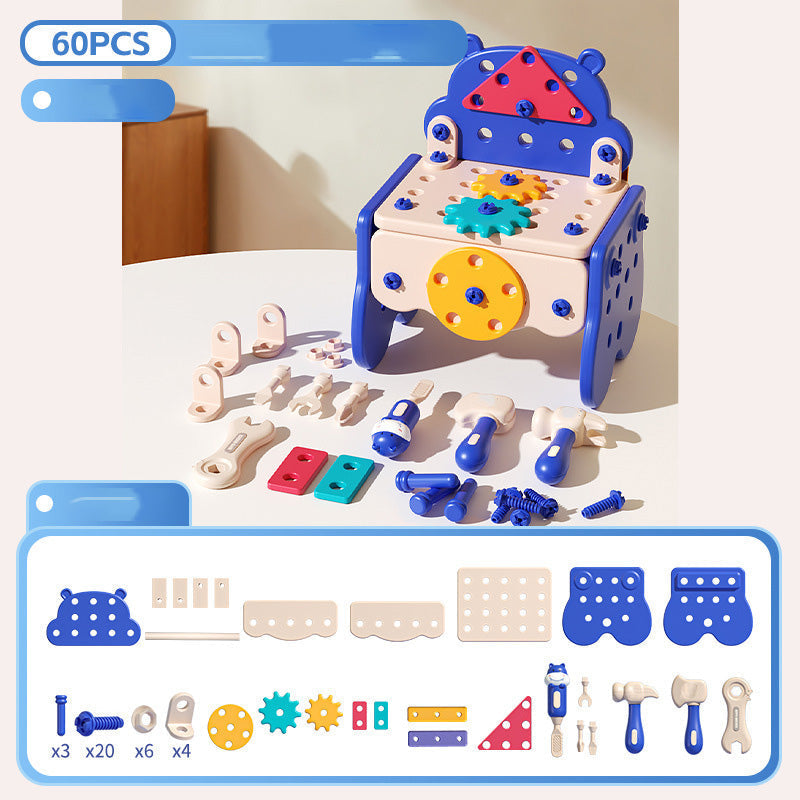 ✨【60-teiliges Spielzeug-Werkzeugset für Kinder】✨ -🧠🚀Wecken Sie die Kreativität angehender Baumeister!