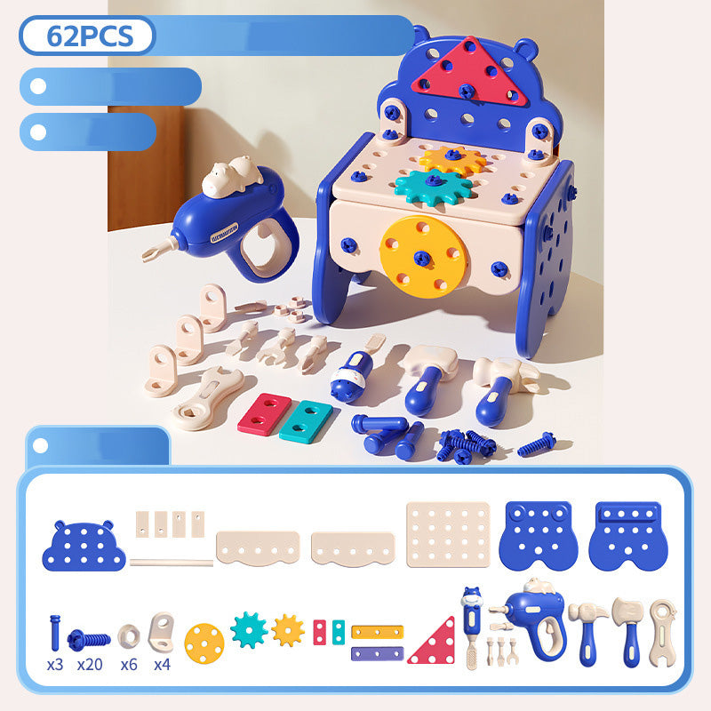 ✨【60-teiliges Spielzeug-Werkzeugset für Kinder】✨ -🧠🚀Wecken Sie die Kreativität angehender Baumeister!